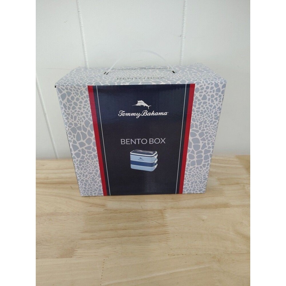 TOMMY BAHAMA JAPANESE STYLE BENTO BOX PICNIC BOX LUNCH BOX NEW in box stackable